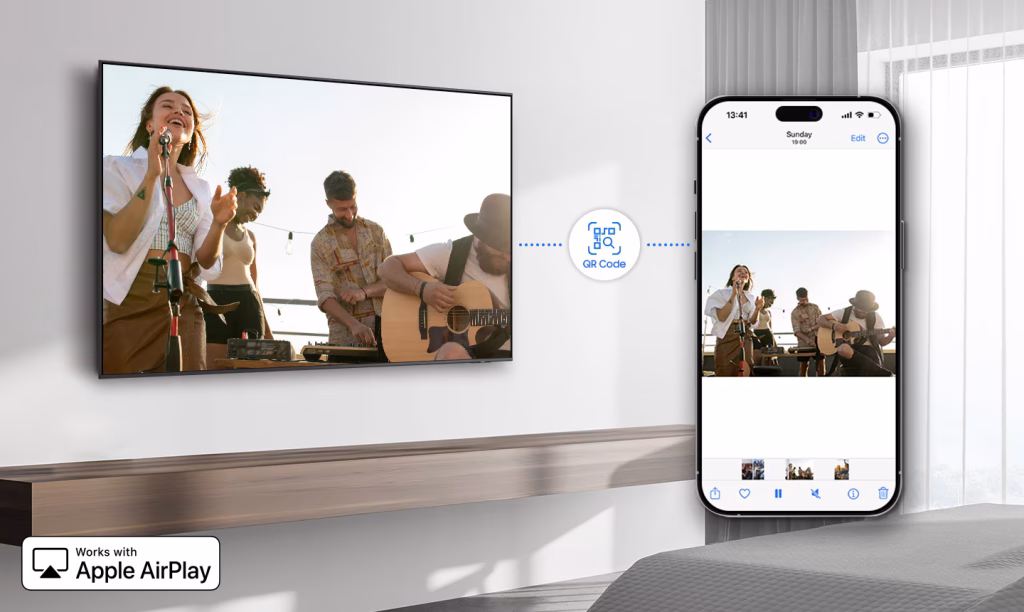 fitur apple airplay di hotel tv samsung