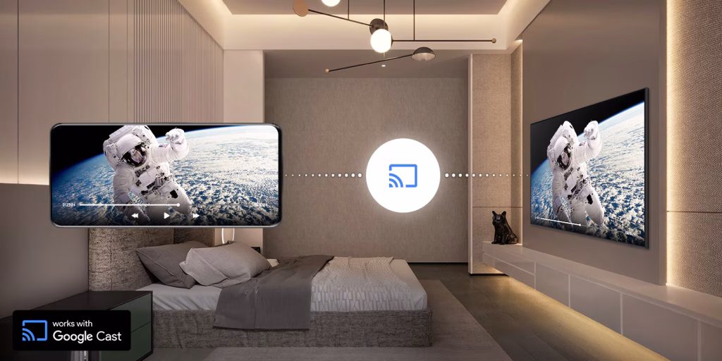 fitur google cast di hotel tv samsung